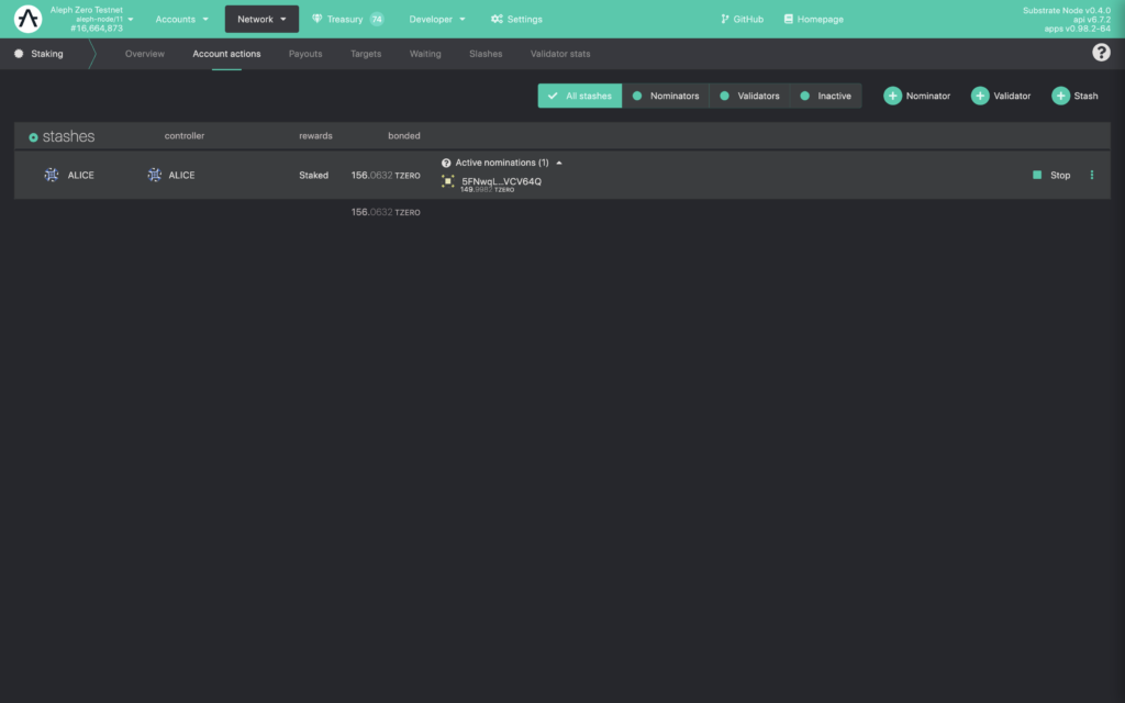 How to Navigate the Aleph Zero Staking Menu