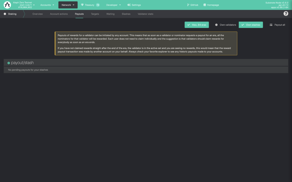 How to Navigate the Aleph Zero Staking Menu